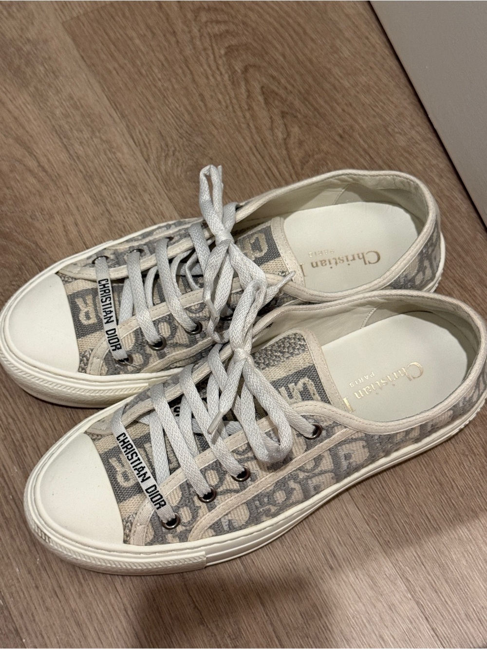 Walk'n'Dior Sneaker
Stone Gray Dior Oblique Embroidered Cotton